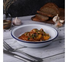 Салатник 1000 мл d 22 см h4,5 см Blue Rim эмалированая сталь SUNNEX [1]