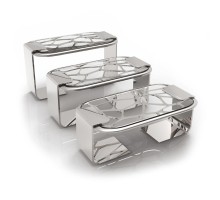 Подставка фуршетная стойка 37,5*20,5 см h26 см прямоуг. металл серый + блюдо акрил P.L. Hotelware