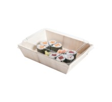 Фуршетная посуда: контейнер 18*13*4(h) см, деревянный шпон, 50 шт