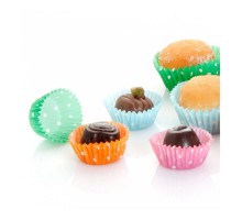 Тарталетка бумажная  цветная в горошек ассорти, 2,5*1,6(h) см, 1000 шт