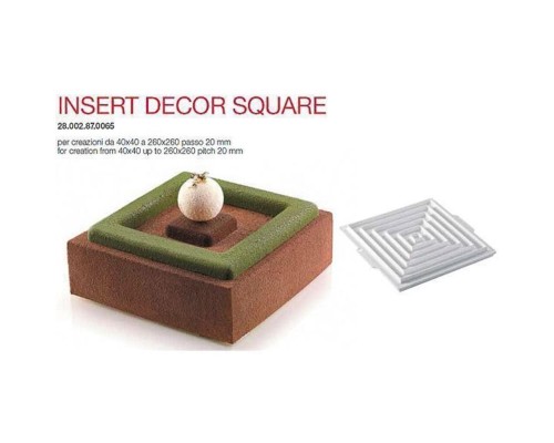 Форма кондитерская Silikomart INSERT DECOR SQUARE 26*26 см, h 2 см, силикон, Италия