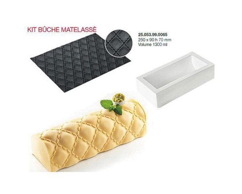 Форма кондитерская Silikomart KIT BUCHE MATELASSE, силикон, 25*9*7(h) см, Италия