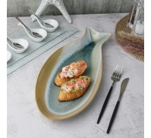 Блюдо овальное 41,5*18 см h3,5 см Fish Pearl Blue Frutti di Mare P.L. [1]