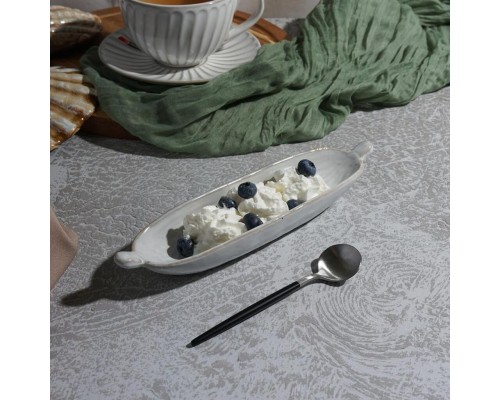 Блюдо овальное 23*5,5 см h3 см 100 мл Gray Narrowboat с ручками Frutti di Mare P.L. [3]