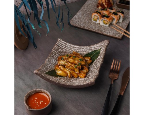 Блюдо прямоугольное 18*17 см h6,5 см Brown Untouched Taiga P.L. Proff Cuisine [1]