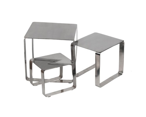 Подставка фуршетная стойка набор 3 шт П прямоуг. (14/17/20 см h12/17/21 см) нерж. P.L. Proff Cuisine