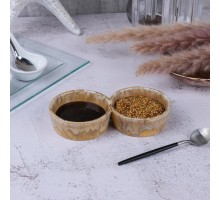 Соусник 130*130 мл двойной 15,7*7,8 см h3 см Light Brown Frutti di Mare P.L. [1]