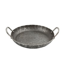 Сковорода для подачи 22 см h3,3 см круглая 2 ручки "Vintage Blued" углерод. сталь ИНДУКЦИЯ P.L.