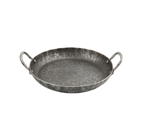 Сковорода для подачи 22 см h3,3 см круглая 2 ручки "Vintage Blued" углерод. сталь ИНДУКЦИЯ P.L.