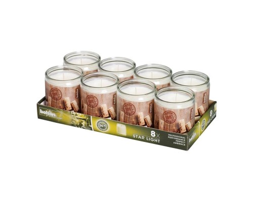 Свеча Bolsius сервировочная в стеклянной банке "Cork", 50 часов горения, 100% парафин, 8