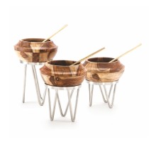 Подставка фуршетная стойка d 22 см h27 см круглая нерж. + салатник бук P.L.Hotelware