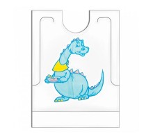 Нагрудник детский Dino одноразовый с карманом, 27x34+5 см, 500 шт, полиэтилен, Garcia de
