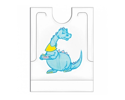 Нагрудник детский Dino одноразовый с карманом, 27x34+5 см, 500 шт, полиэтилен, Garcia de