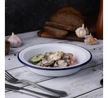 Салатник 700 мл d 21 см h3,9 см Blue Rim эмалированая сталь SUNNEX [1]