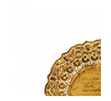 Салфетка ажурная золотая d 12 см, металлизированная целлюлоза, 100 шт, Garcia de Pou