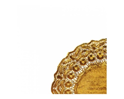Салфетка ажурная золотая d 12 см, металлизированная целлюлоза, 100 шт, Garcia de Pou