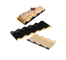 Подложка кондитерская двусторонняя 20*10*2 см, золотая/черная, картон, 50 шт