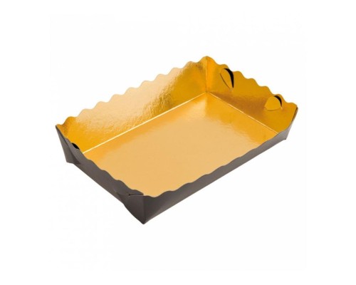 Контейнер кондитерский двусторонний 13*9*3,5 см, золотой/черный, картон, 250 шт