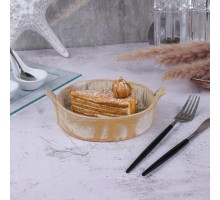 Блюдо для подачи 15,4*14,5 см h4 см 450 мл с ручками Light Brown Frutti di Mare P.L. [1]