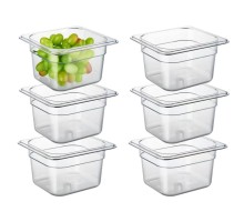 Гастроемкость 1/9 h150 мм поликарбонат 176*108*150 мм прозрачная 1,2 л P.L.