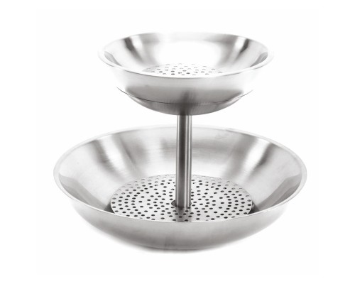 Этажерка 2 яруса d 39,6/26,4 см h29 см для подачи морепродуктов нерж/алюм. P.L. Hotelware