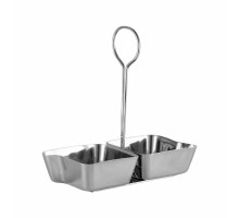 Емкость для подачи закусок/снэков двойная 285 мл 19*10,5 см h21,8 см нерж. P.L.Hotelware