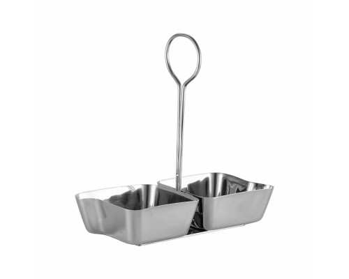 Емкость для подачи закусок/снэков двойная 285 мл 19*10,5 см h21,8 см нерж. P.L.Hotelware