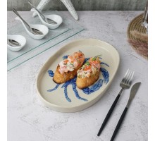 Блюдо овальное 29*18 см h2,5 см Crab Northern Blue Gray Frutti di Mare P.L. [1]