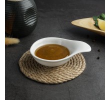 Соусник 40 мл 10,5*8 см h3 см Mini Mix с ручкой белый фарфор P.L. Proff Cuisine [6]