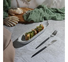 Блюдо овальное 34*7 см h3,5 см 325 мл Gray Narrowboat с ручками Frutti di Mare P.L. [3]