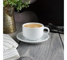 Чайная пара 240 мл d 9,2 см h6,3 см белая фарфор Glory Stackable P.L. Proff Cuisine [6]