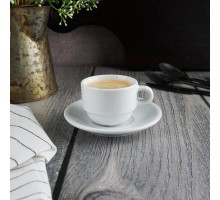 Кофейная пара 90 мл d 6,7 см h5 см белая фарфор Glory Stackable P.L. Proff Cuisine [4]