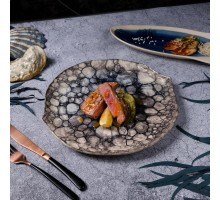 Блюдо для подачи 30,5*28,7 см h3,3 см Pebbles Clear Ice Dark Gray Frutti di Mare P.L. [1]