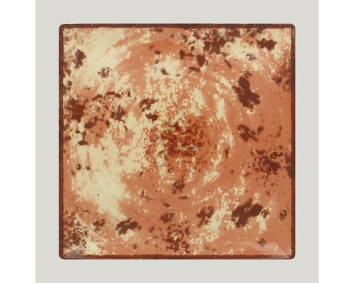 Тарелка RAK Porcelain Peppery квадратная плоская 27*27 см, красный цвет