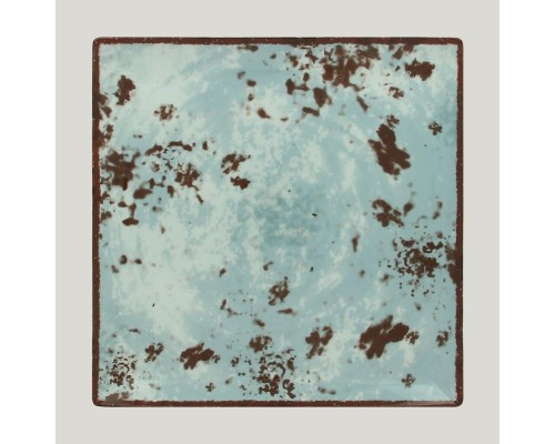 Тарелка RAK Porcelain Peppery квадратная плоская 27*27 см, голубой цвет
