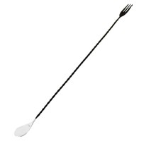 Ложка барная 45 см с вилочкой нерж. черная The Bars