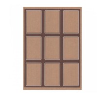 Этикетка бумажная самоклеящаяся крафт, 6,3*9 см, 100 листов, 9 наклеек/лист Garcia De Pou