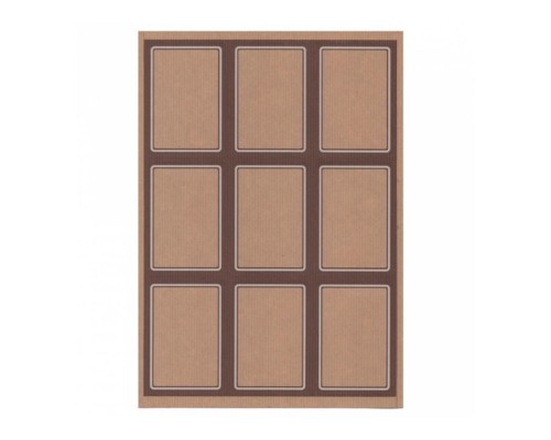 Этикетка бумажная самоклеящаяся крафт, 6,3*9 см, 100 листов, 9 наклеек/лист Garcia De Pou