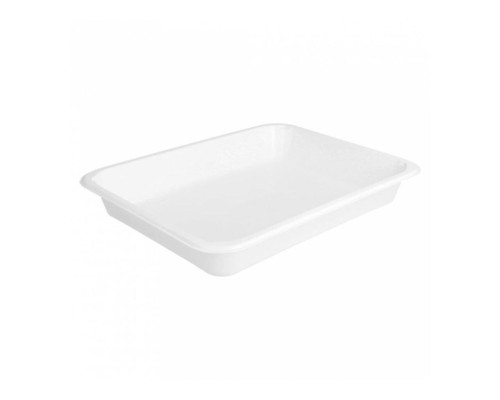 Контейнер односекционный белый, СВЧ, 22,5*17,5*3 см, PP, 125 шт/уп (крышка 81210078)