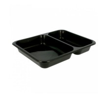 Контейнер двухсекционный черный, СВЧ, 22,5*17,5*3 см, PP, 125 шт/уп (крышка 81210078)