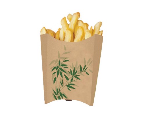 Контейнер картонный Feel Green вертикальный для картофеля фри, 135 гр, 13*8*13,5 см, 200