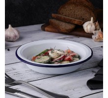 Салатник 600 мл d 18,9 см h3,6 см Blue Rim эмалированая сталь SUNNEX [1]