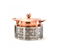 Подставка фуршетная стойка d 32 см h26 см круглая нерж. + кастрюля медь P.L.