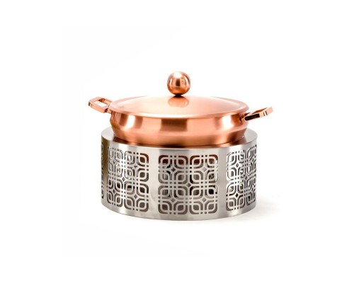 Подставка фуршетная стойка d 32 см h26 см круглая нерж. + кастрюля медь P.L.