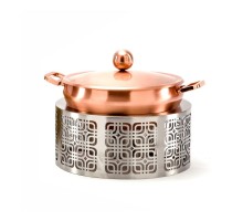 Подставка фуршетная стойка d 40 см h35 см круглая нерж. + кастрюля медь P.L.