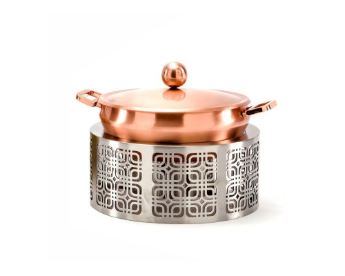 Подставка фуршетная стойка d 40 см h35 см круглая нерж. + кастрюля медь P.L.