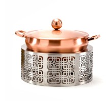 Подставка фуршетная стойка d 49 см h44 см круглая нерж. + кастрюля медь P.L.