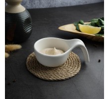Соусник 80 мл 12*7,5 см h3,8 см Mini Mix с ручкой белый фарфор P.L. Proff Cuisine [6]