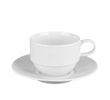 Чайная пара 210 мл белая d 8,5 см h6 см Neo Silk Stackable Noble [6]