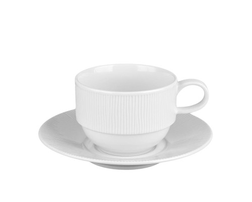 Чайная пара 210 мл белая d 8,5 см h6 см Neo Silk Stackable Noble [6]